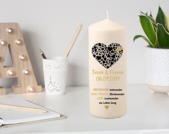 Personalized Wedding Candle | Wedding ceremony - gift idea | True color print sealed with nanotechnology