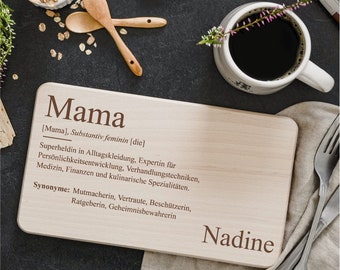 Frühstücksbrettchen für Mama, Vesperbrett Definition Lexikon Mama, Brettchen 26 x 15 cm