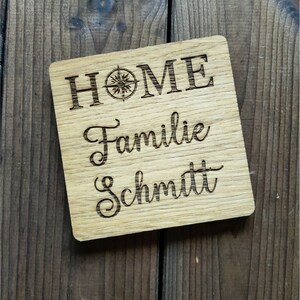 Personalized Wooden Coasters Wooden coaster engraved with family name Custom designs for glass coasters image 2