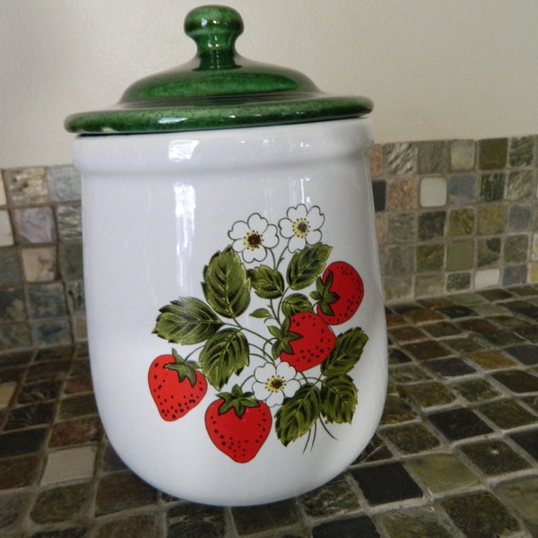 Vintage McCoy Strawberry Cookie Jar / Canister