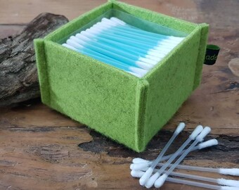 Wattestäbchenbox / Q-Tips-Box aus Filz - grün