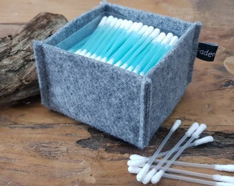 Wattestäbchenbox / Q-Tips-Box aus Filz - grau