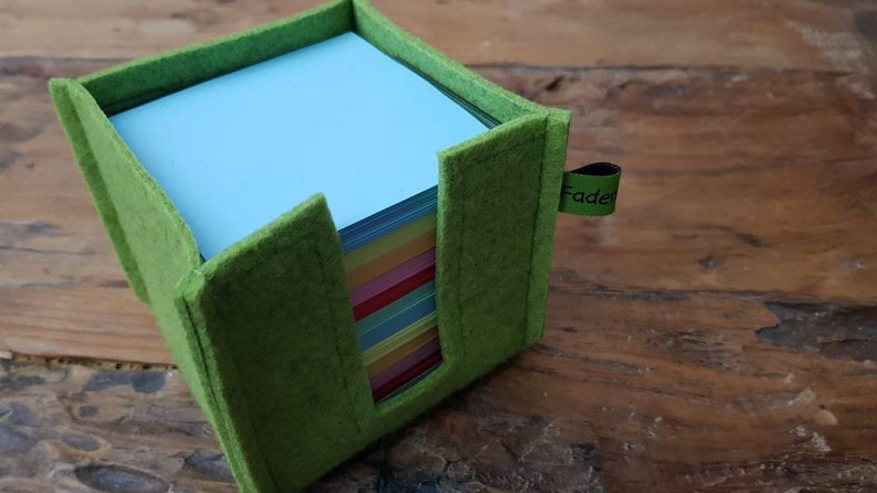 Note box / notepad box made of felt incl. block green image 1