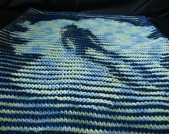 DIY Strickanleitung Kissenbezug mit Taucher (Illusionsstricken / Schattenstricken)