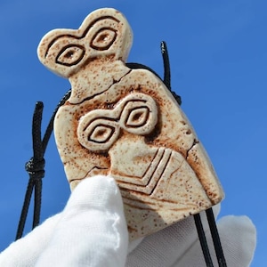 Eye Idol Artifact,Sumerian pendant,Museum quality, Anunnaki,Watchers,Wandjina, Stone Artifact,Alien gift,Ancient Alien, Almond shaped eyes