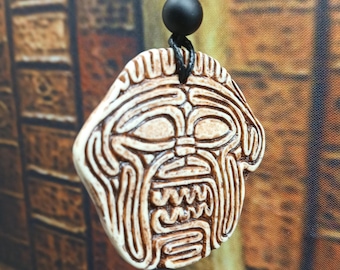 Humbaba Pendant,Guardian of the Cedar Forest,Huwawa, Sumerian mythological figure, Mesopotamian,Akkadian,Hittite,Epic of Gilgamesh, necklace