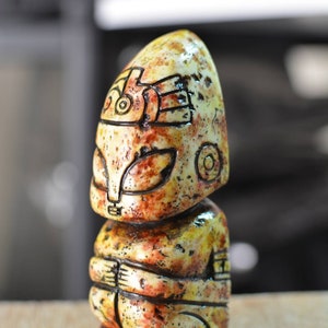 Ojuelos Stone Artifact Replica, antiguo artefacto alienígena, estatuilla alienígena, dioses anunnaki, paleocontacto mexicano, escultura de escritorio, coleccionable