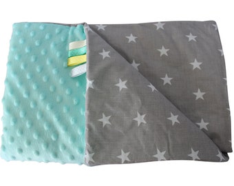 75 x 100 cm Farbe TupTam Babydecke Kuscheldecke 75x100 Pl/üsch Minky Gemustert Gr/ö/ße B/ärchen Blau