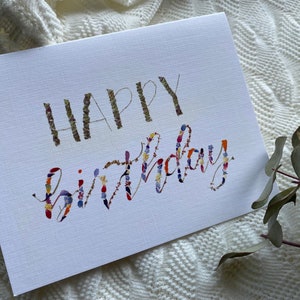 pressed flower happy birthday card