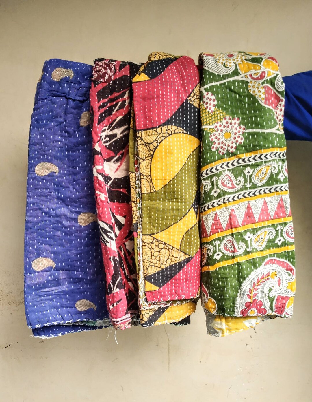 Reversible Kantha Quilts Handmade Thrown Cotton Kantha Quilts Etsy