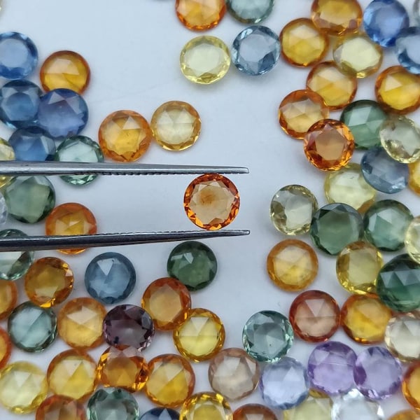 Natural Sapphire 6mm - Rosecut Loose Gemstone (Multicolor Available) - Single Gemstone