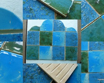 Tile mirror splash guard ceramic handmade