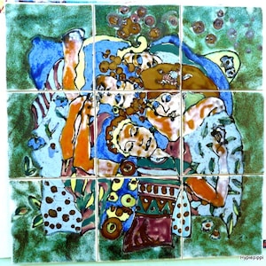 Klimt Women Ceramic Tiles Mural Wall Tiles Stove Tiles Art Ceramics