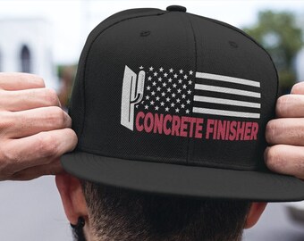 Concrete Finisher Snapback Hat, American Flag Concrete Finisher Cap, Concrete Finisher Gifts #flagcap1-concretefinisher