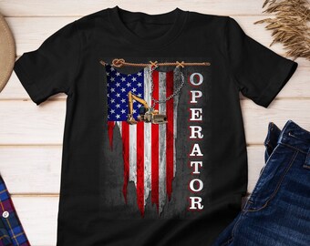 Camiseta del operador estadounidense, camisa del operador de la bandera de EE. UU., camisa del operador de la bandera estadounidense, regalo para el operador