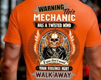Mechanic Shirt Mechanic Gift T Shirt with Skeleton Graphic Cool Mechanic T-shirt #hurt1-mechanic