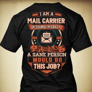 Camiseta de carteiro, camiseta engraçada com citação para carteiro, camiseta #sane-mailcarrier