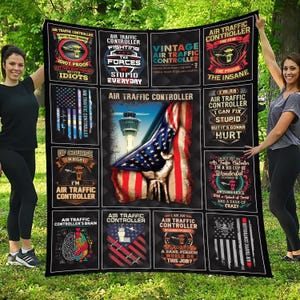 Air Traffic Controller Blanket Air Traffic Controller Gift Throw Blanket for Female Air Traffic Controller Gift for Her #collageF-atc