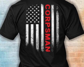 American Flag Corpsman Shirt, Minimalist Flag Corpsman Gift, Proud Corpsman Hoodie #flagname-Corpsman