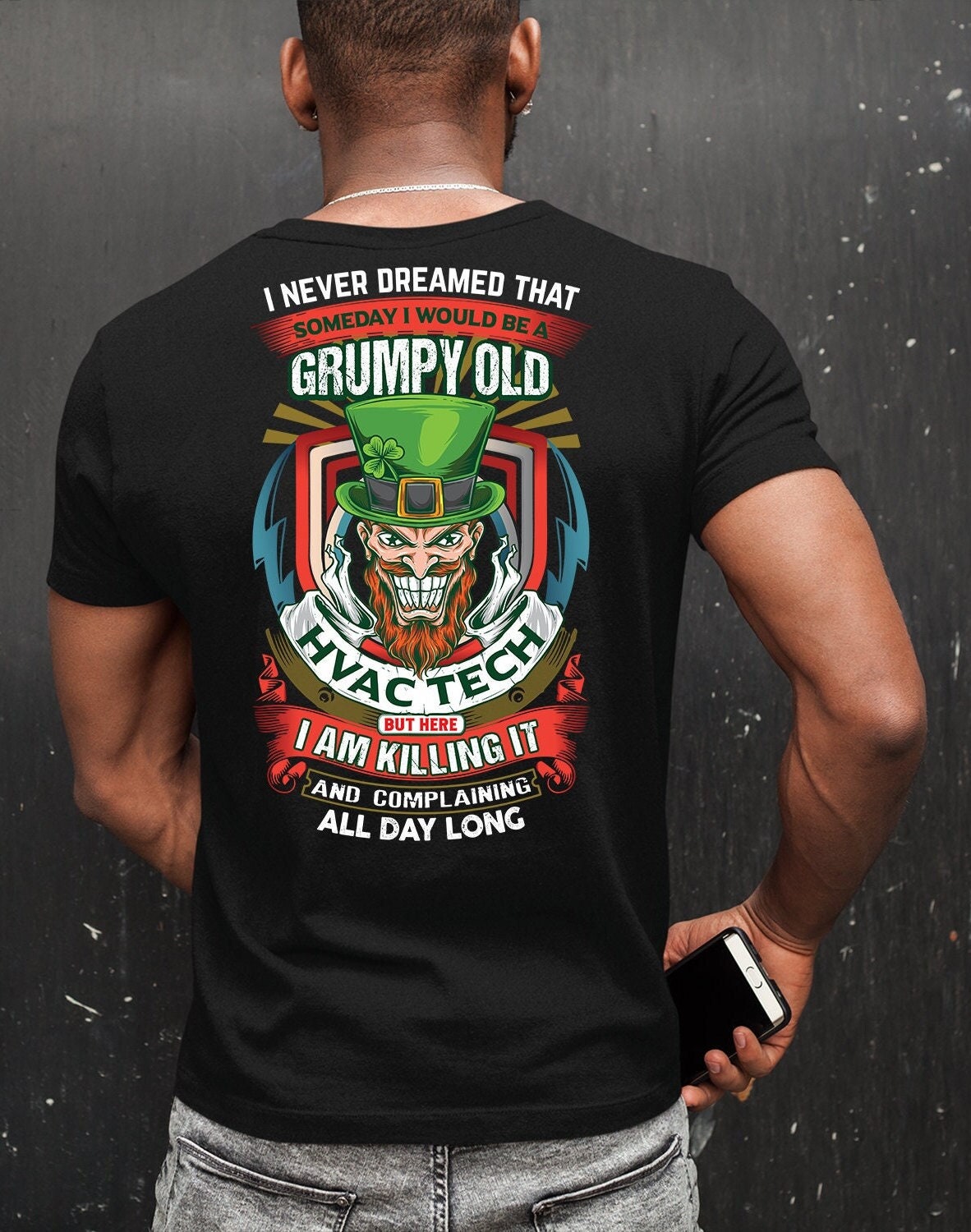 Grumpy Old HVAC Tech Ever Shamrock T-shirt St Patricks Day - Etsy