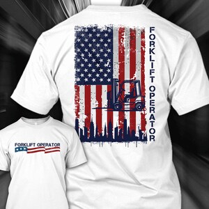 Gabelstabler-Betreiber Shirt Amerikanischer Gabelstabler-Betreiber Geschenk für Gabelstabler-Betreiber Shirt USA-Shirt für Gabelstabler-Betreiber #flagcity1-forkfinger