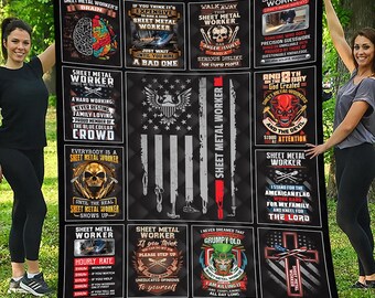 Sheet Metal Worker Blanket Sheet Metal Worker Gift Throw Blanket for Sheet Metal Worker #collageM-sheetmetalworker