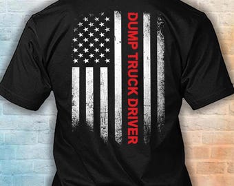 American Flag Dump Truck Driver Shirt, Minimalist Flag Dump Truck Driver Gift, Proud Dump Truck Driver Hoodie #flagname-Dumptruckdriver
