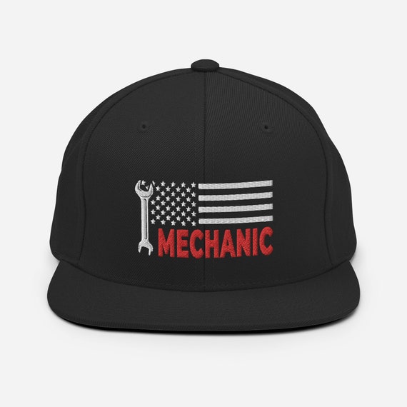 Mechanic Snapback Hat USA Flag Mechanic Hat Mechanic Cap | Etsy