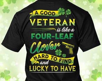 Veteran St. Patrick's Day Shirt Veteran Clover Shirt Veteran Irish T-shirt Gift #clover3-veteran