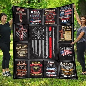 CNA Blanket CNA Gift Throw Blanket with Collage Blanket for Male CNA Gift for Him #collageM-cna