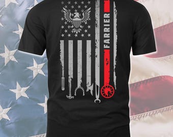 Camiseta de herrador, regalo de herrador americano, camiseta de herrador, camiseta del 4 de julio para herrador, sudadera con capucha #flagtool-farrier
