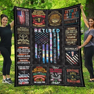 Retired Air Traffic Controller Blanket Air Traffic Controller Gift Throw Blanket for Retired Air Traffic Controller #collageR-atc
