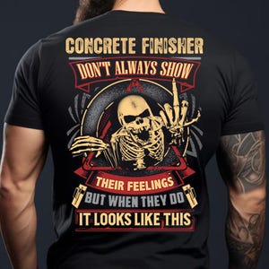 Concrete Finisher Shirt Concrete Finisher Gift Savage T Shirt with Skull Graphic Concrete Finisher T-shirt #show-concretefinisher