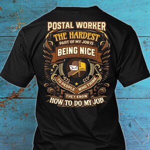 Camiseta de funcionário dos correios, presente de funcionário dos correios, camiseta engraçada com citação para funcionário dos correios, camiseta #nice4-postalworker