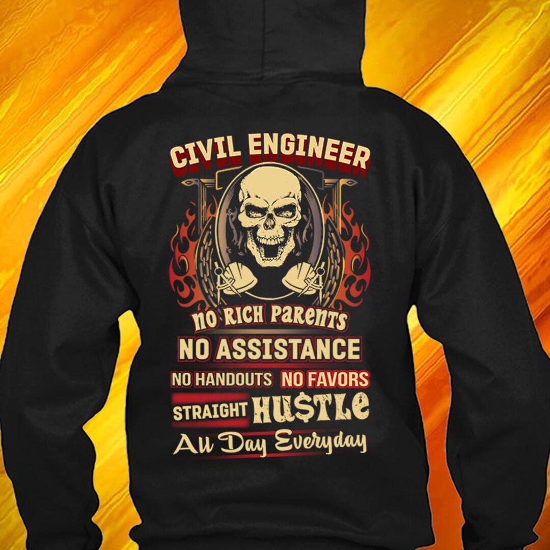 Civil Engineer Hoodie Civil Engineer Gift for Civil Engineer Hustle ...