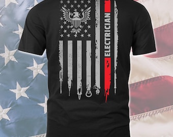 Elektriker T-Shirt Amerikanischer Elektriker Geschenk Elektriker T-Shirt 4. Juli Shirt für Elektriker Hoodie #flagtool-elektriker