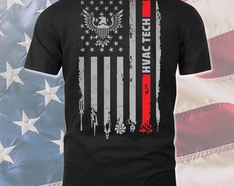 HVAC Tech T-Shirt American HVAC Tech Gift HVAC Tech T Shirt 4th of July Shirt for Hvac Tech Hoodie #flagtool-hvactech