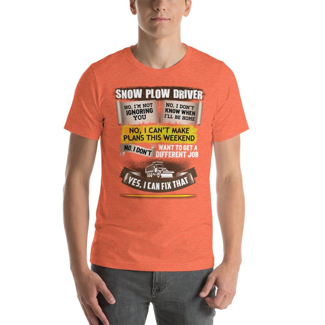 Snow Plow Driver Tshirt Snow Plow Driver Can Fix That Shirt Etsy