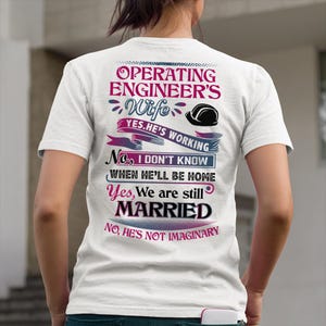 Driftingenjör Fru T-shirt Driftingenjör Partner T-shirt Driftingenjör Fortfarande Gift Gåva till henne #working2-operating