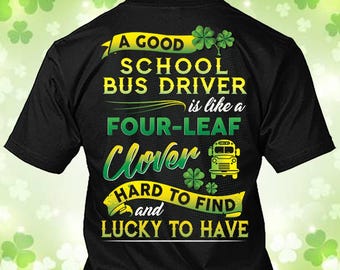 School Bus Driver St. Patrick's Day Shirt School Bus Driver Clover Shirt School Bus Driver Irish T-shirt Gift #clover3-schoolbusdriver