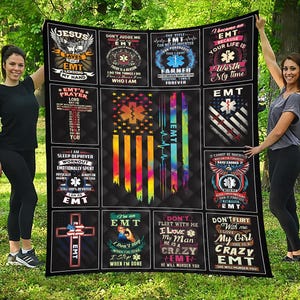 EMT Blanket EMT Gift Throw Blanket with Collage Blanket for Female EMT Gift for Her #collageF-emt