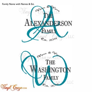 Personalized Family Last Name Circular Circle Family Motto Saying, Family Names, Married Year Vinyl Wall Decal/Gift image 5