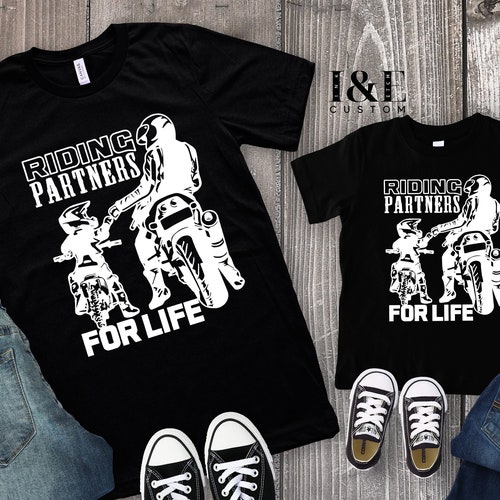 Father and Son Riding Partners for Life Matching Tshirts Dad Etsy