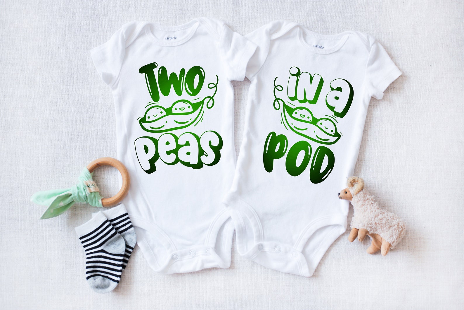 Twin Onesies® Funny Twin Baby Onesies® Two Peas in a Pod Etsy