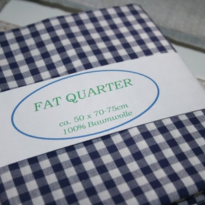 Fat Quarter Basic Vichykaro dunkelblau-weiß Bild 3