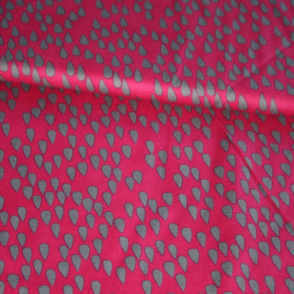0,5m Dänische Baumwolle -Regentropfen- grau & pink