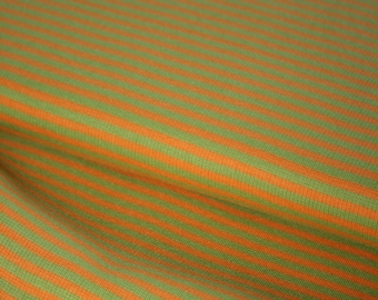 0,5m HILCO Ringelbündchen  - orange-hellgrün