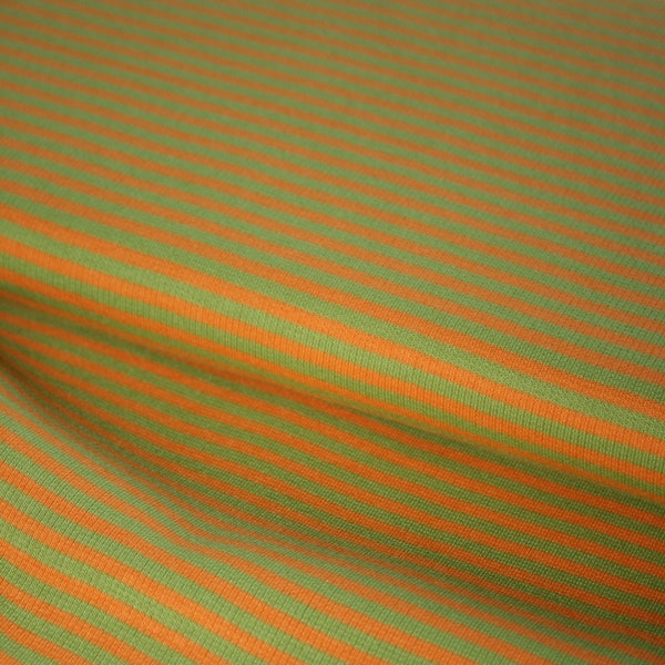 0,5m HILCO Ringelbündchen  - orange-hellgrün