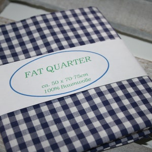 Fat Quarter Basic Vichykaro dunkelblau-weiß Bild 2