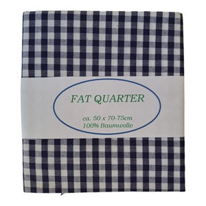 Fat Quarter Basic Vichykaro dunkelblau-weiß Bild 1